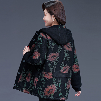 中老年棉服加绒女装时尚冬天