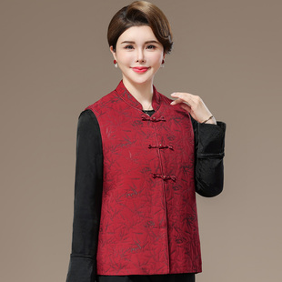 妈妈春秋装马夹女新款中式唐装坎肩2025新款中老年衣服中国风马甲