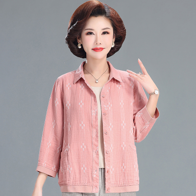 中老年七分袖时尚纯棉妈妈装