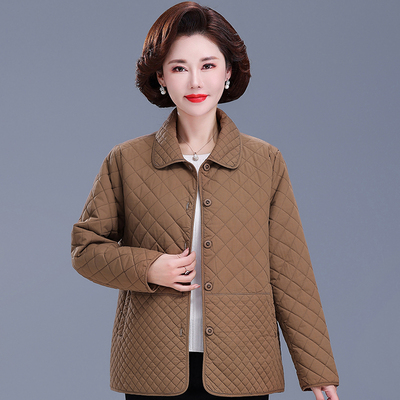 中老年长袖纯棉外套夹棉春秋女