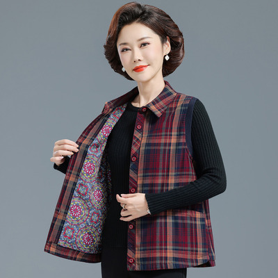 中老年马甲女奶奶装秋季外套老年