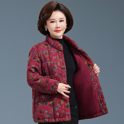 中老年女装纯棉棉服时尚外套