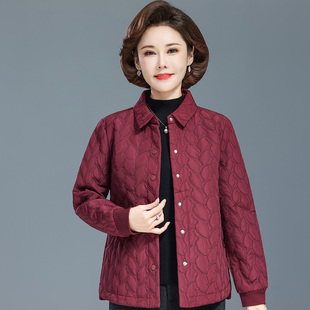 中老年女秋冬装 洋气衣服 外套高贵妈妈宽松夹棉上衣薄棉服奶奶时尚