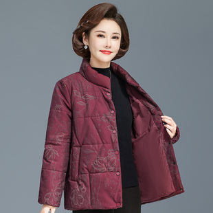 中老年人棉衣女洋气短款立领棉服老太太冬装奶奶棉袄加厚老人衣服