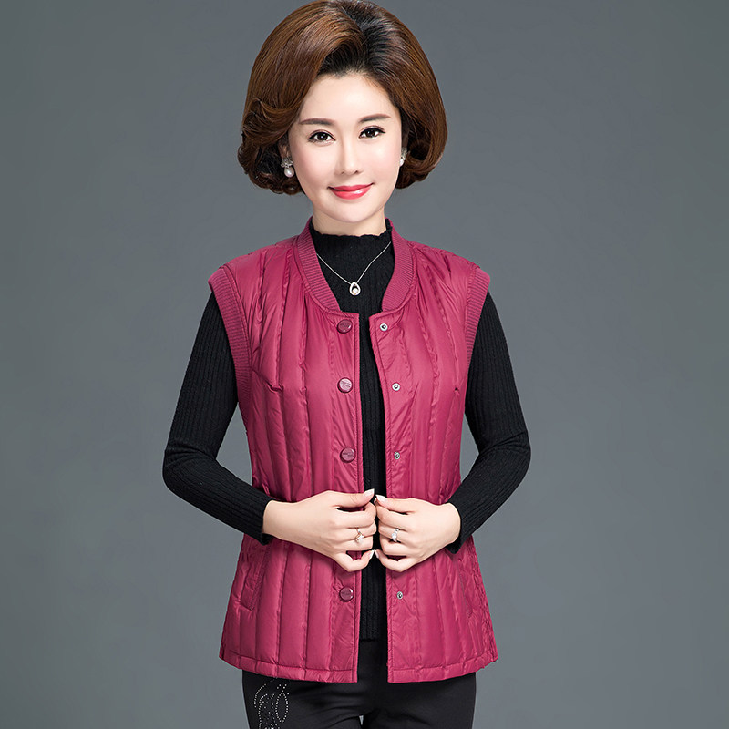 中老年女装贴身羽绒服内胆白鸭绒