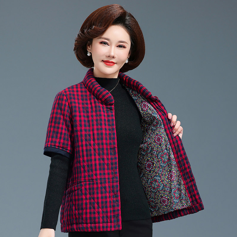 中老年短袖棉服马甲坎肩外套