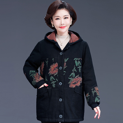 中老年棉服加厚加绒棉服带帽