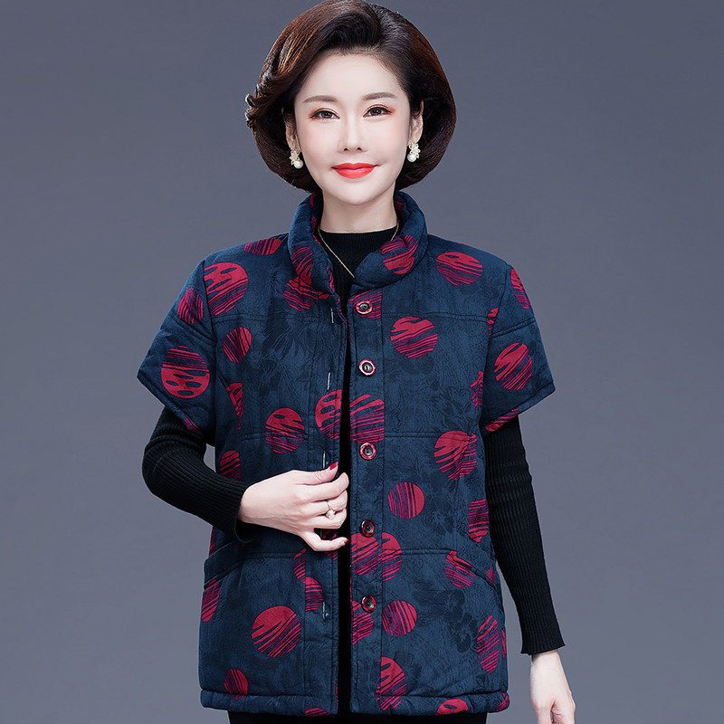 中老年女棉马甲背心秋季纯棉绣花妈妈短袖外套坎肩上衣老太太秋冬,女装/女士精品,中老年女装,淘宝优惠券,粉丝福利购,淘宝优惠卷