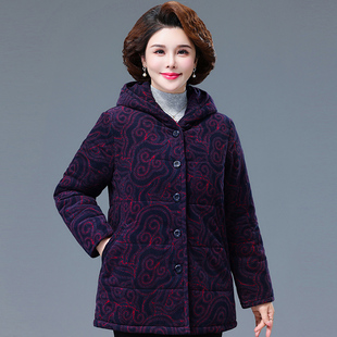 中老年棉衣女冬装短款纯棉灯芯绒外套老年人纯棉袄奶奶装加厚衣服