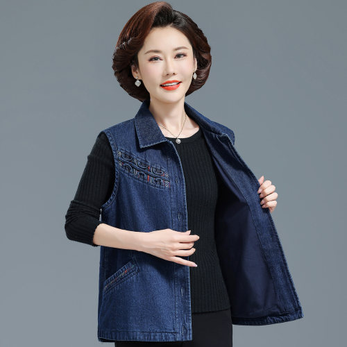 中老年秋装马甲女奶奶款纯棉坎肩