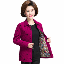 妈妈秋装中老年女装夹棉衬衣薄棉衣1