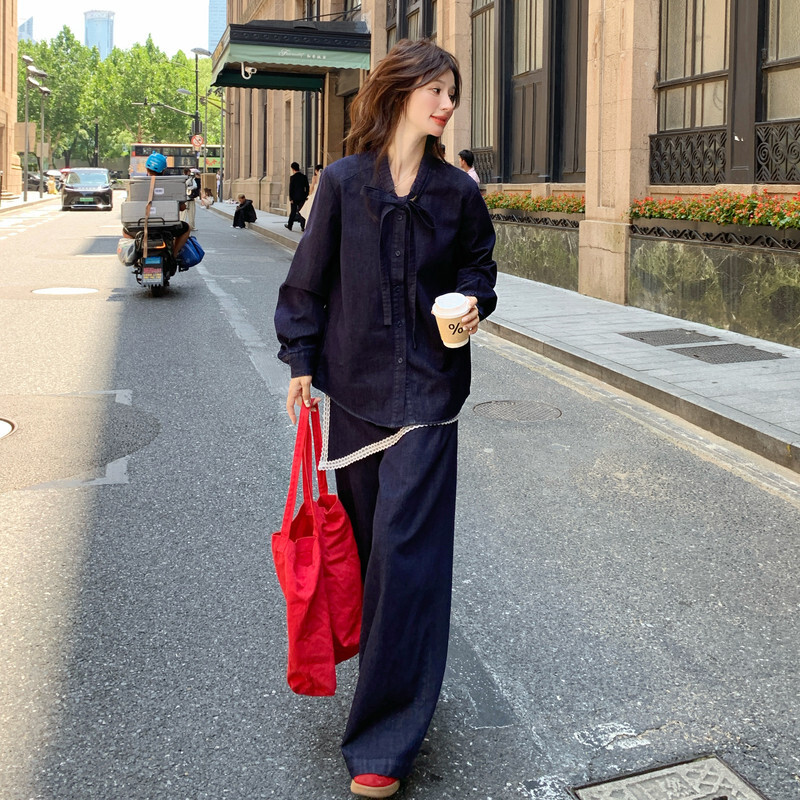 春天优质常规精品长裤疯狂促销中弹甩卖高腰巨划算牛仔套装女新款
