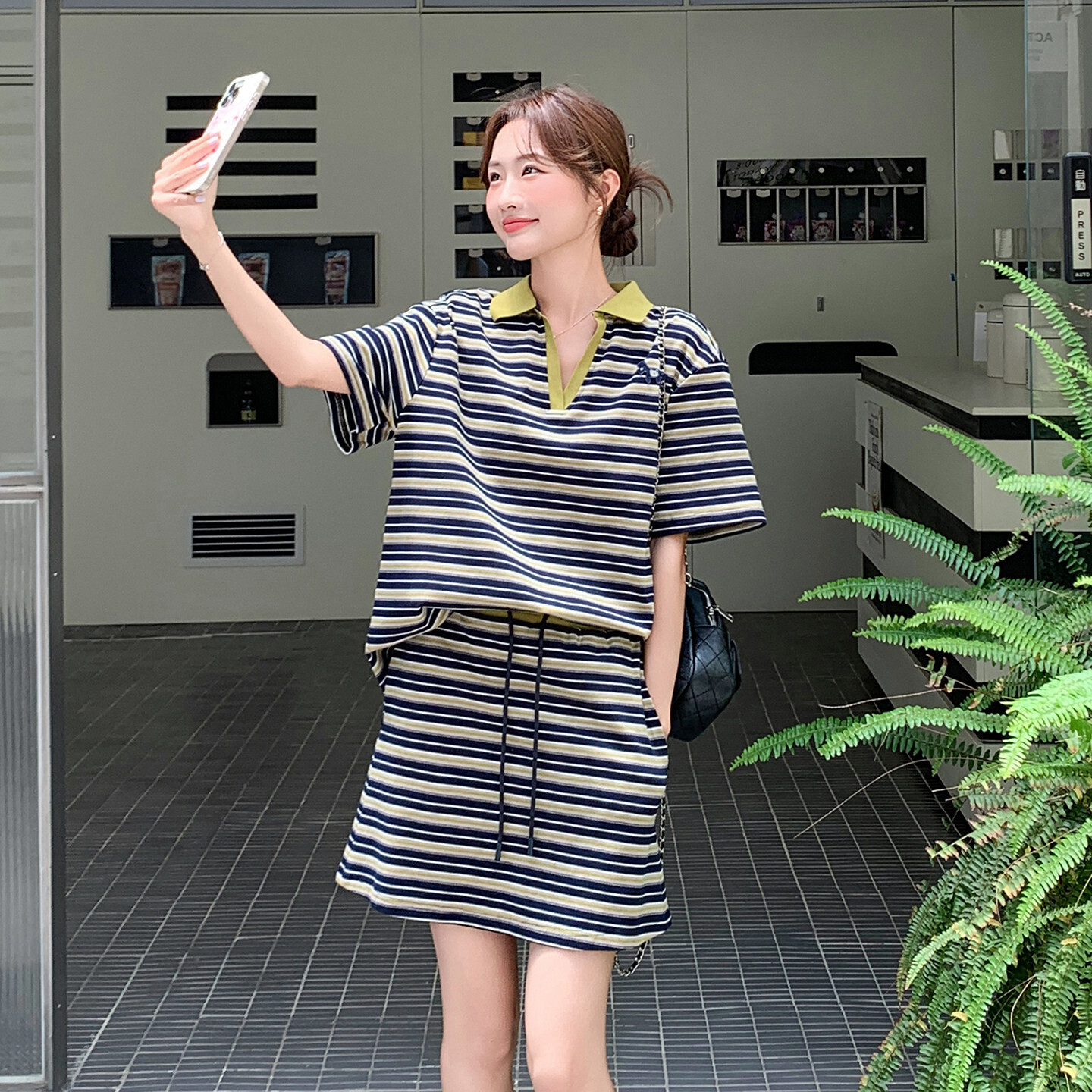 新品新款上市2026年夏季优质两件套精品春季条纹休闲上衣短裙套装