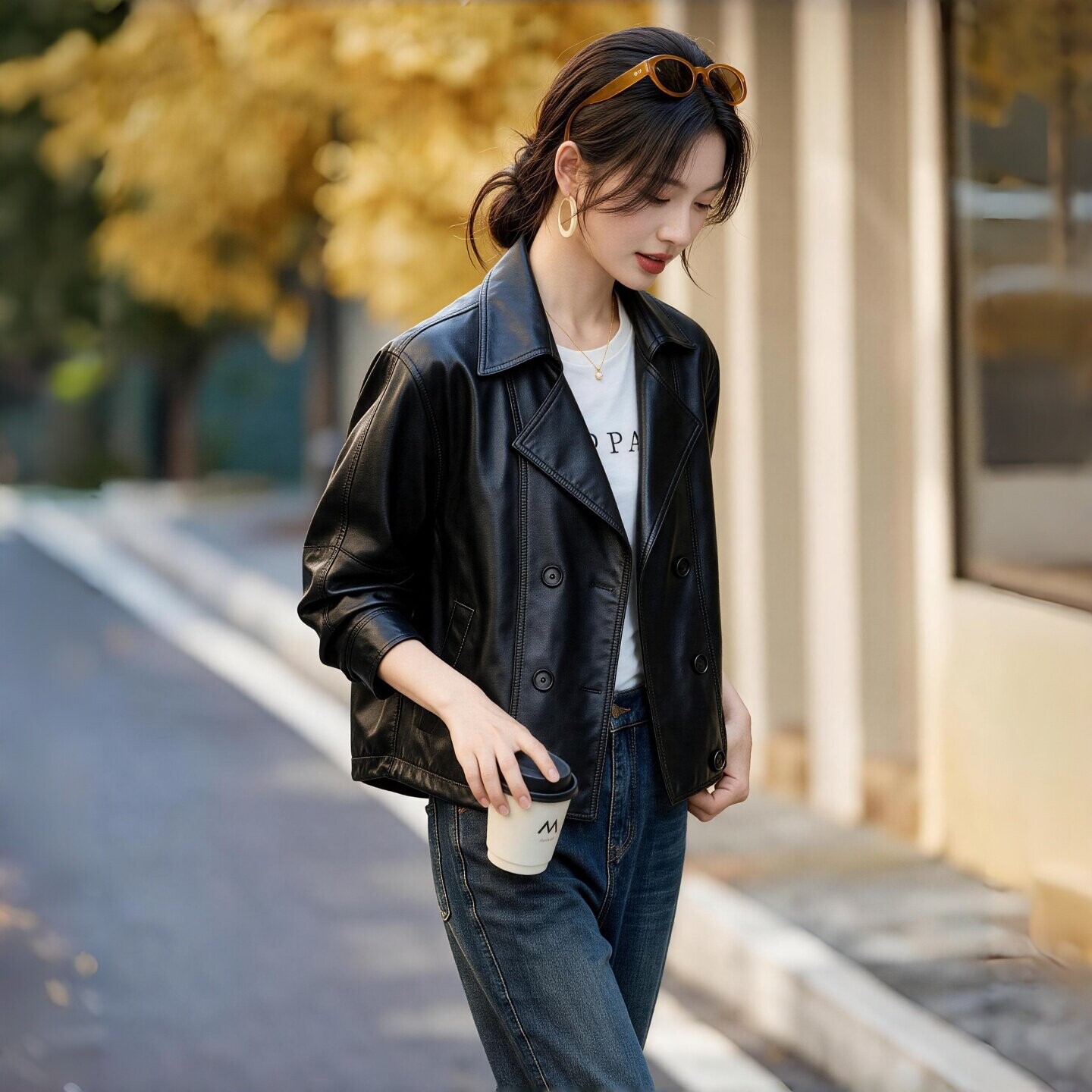 秋季美洋立领优质PU皮显瘦精品常规款海宁疯狂促销新款皮衣