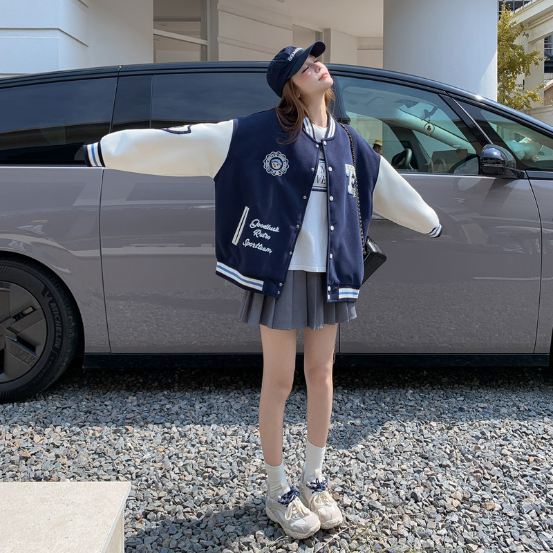 现货宽松女装棒球服卫衣外套夹克2026年秋季女2C092-8661P140K198