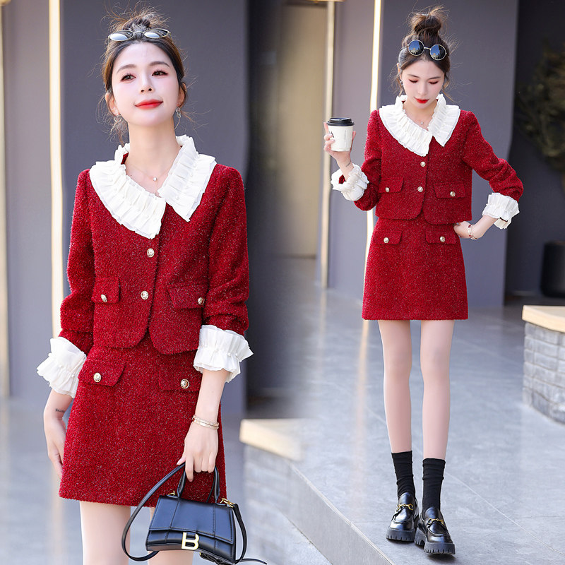 高端小香风套装裙女2025春秋新款时尚洋气减龄小个子半身裙两件套