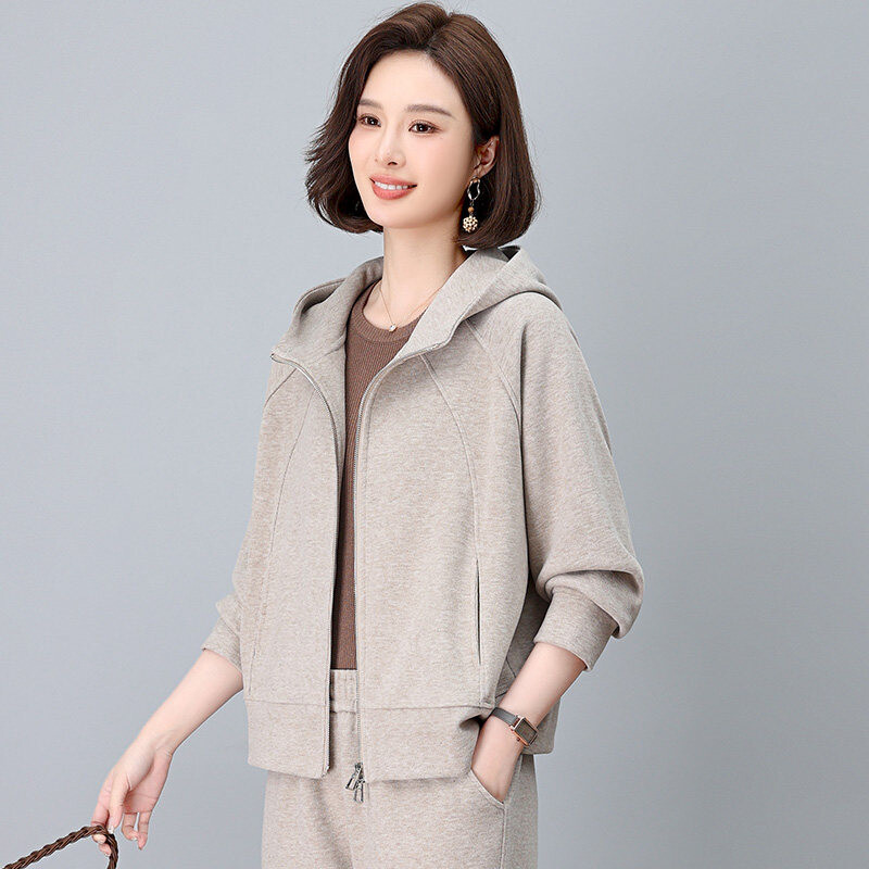 连帽美洋优质宽松型修身精品亲子外套女秋季新款中开衫复古衫充足