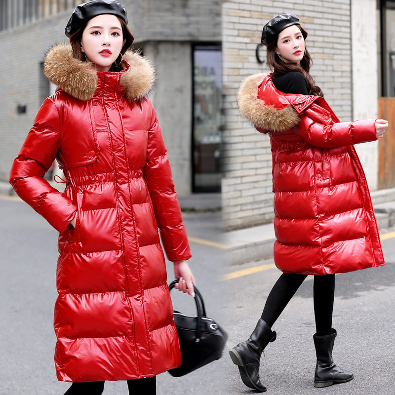 冬装新款时尚棉衣配可脱卸真毛领时尚休闲加厚保暖棉服连帽百搭女