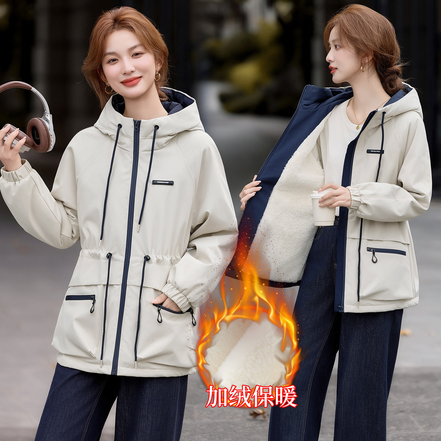 休闲好看新款上市内胆优质翻领精品风薄款女装女士棉衣棉服女冬季