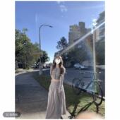 果粒专属私享时刻条纹针织上衣长半裙休闲两件套