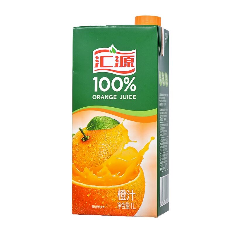 汇源100%果汁橙汁1L*12盒浓缩果蔬汁鲜果饮料整箱新鲜日期