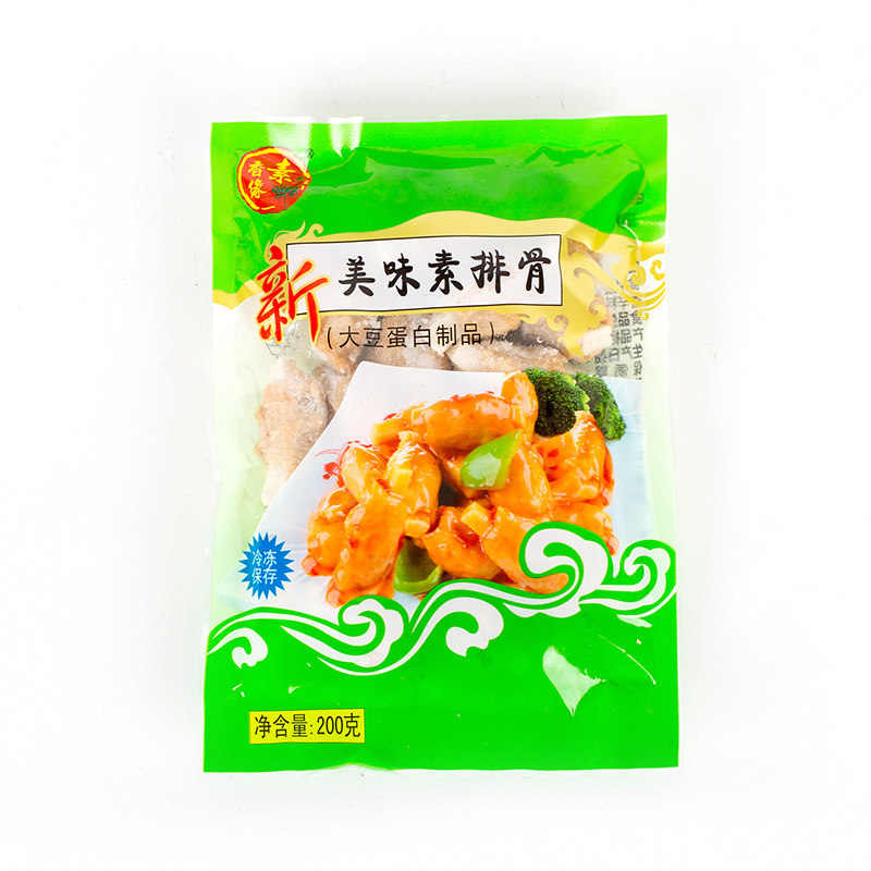 素香缘美味排骨冷冻大豆蛋白仿荤斋菜素肉佛家斋菜素食食品200g