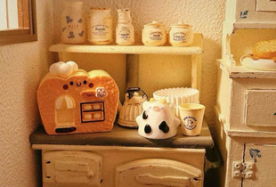 定制焦糖面包房子仿真食玩微缩树脂配件奶油胶材料摆件手工