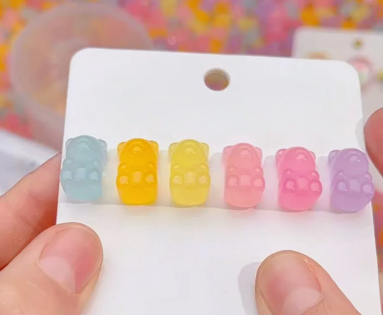 定制夜光小熊软糖仿真食玩微缩树脂配件奶油胶材料摆件装饰手工