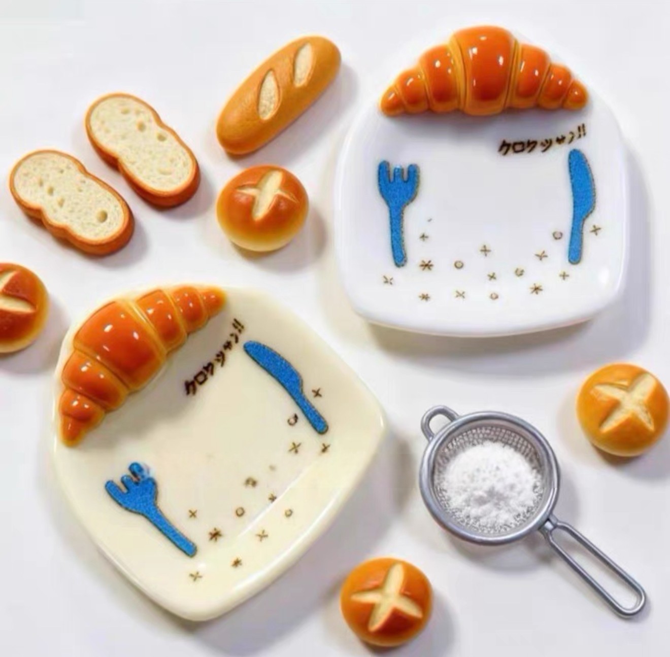 定制牛角包盘子仿真食玩微缩树脂配件材料摆件奶油胶,家居饰品,装饰摆件,淘宝优惠券,粉丝福利购,淘宝优惠卷