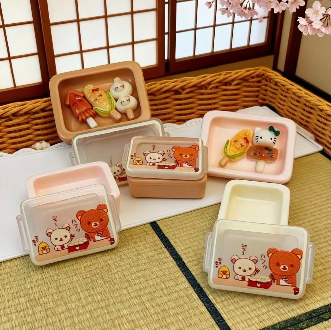 定制立体轻松熊便当盒仿真食玩微缩树脂配件材料摆件场景diy