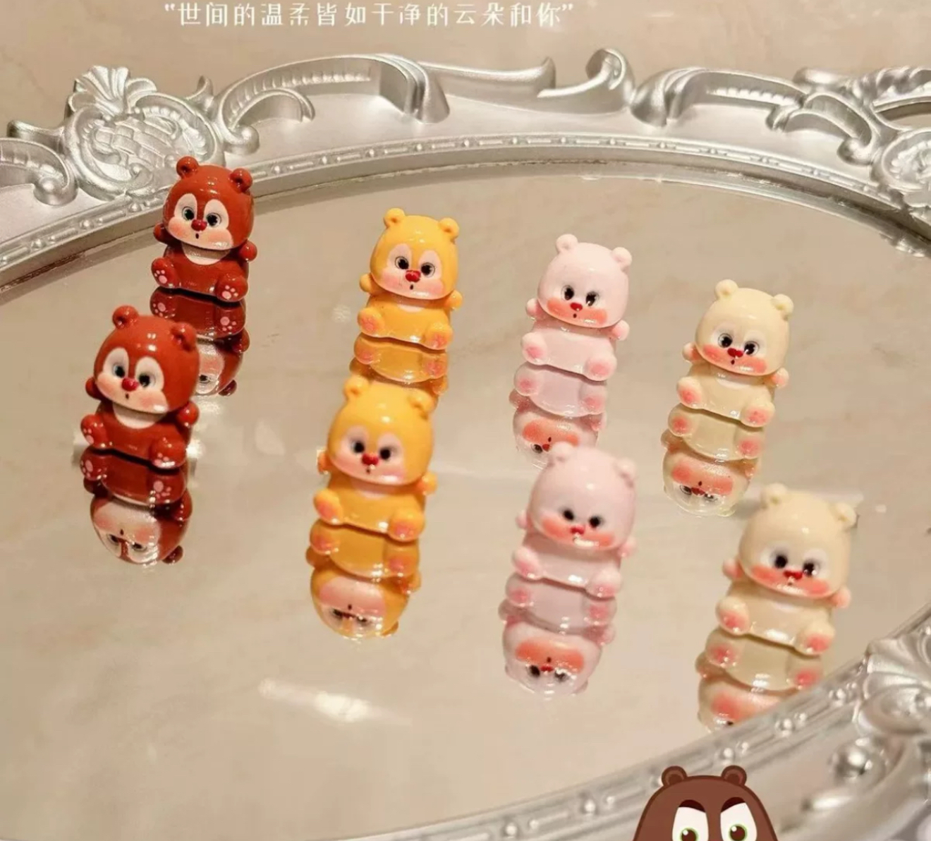 定制熊大熊二食玩卡通手工diy摆件饰品发夹奶油胶配饰树脂配件