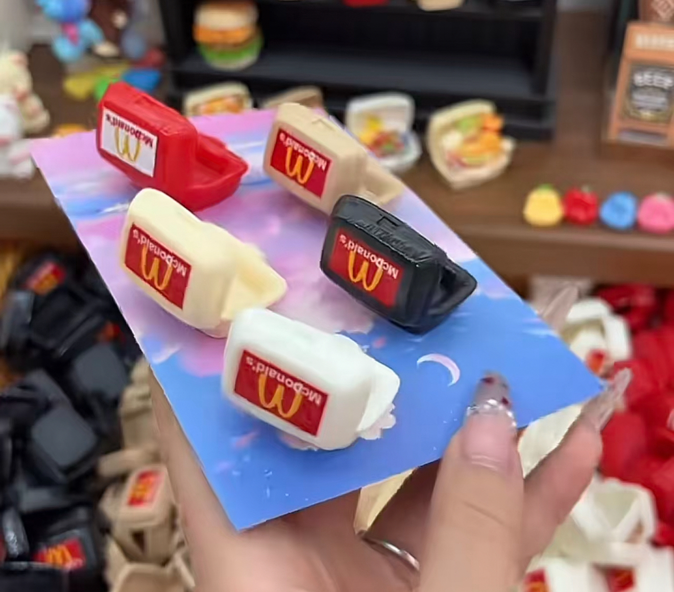 定制立体麦当打包盒子仿真食玩微缩树脂配件材料摆件场景