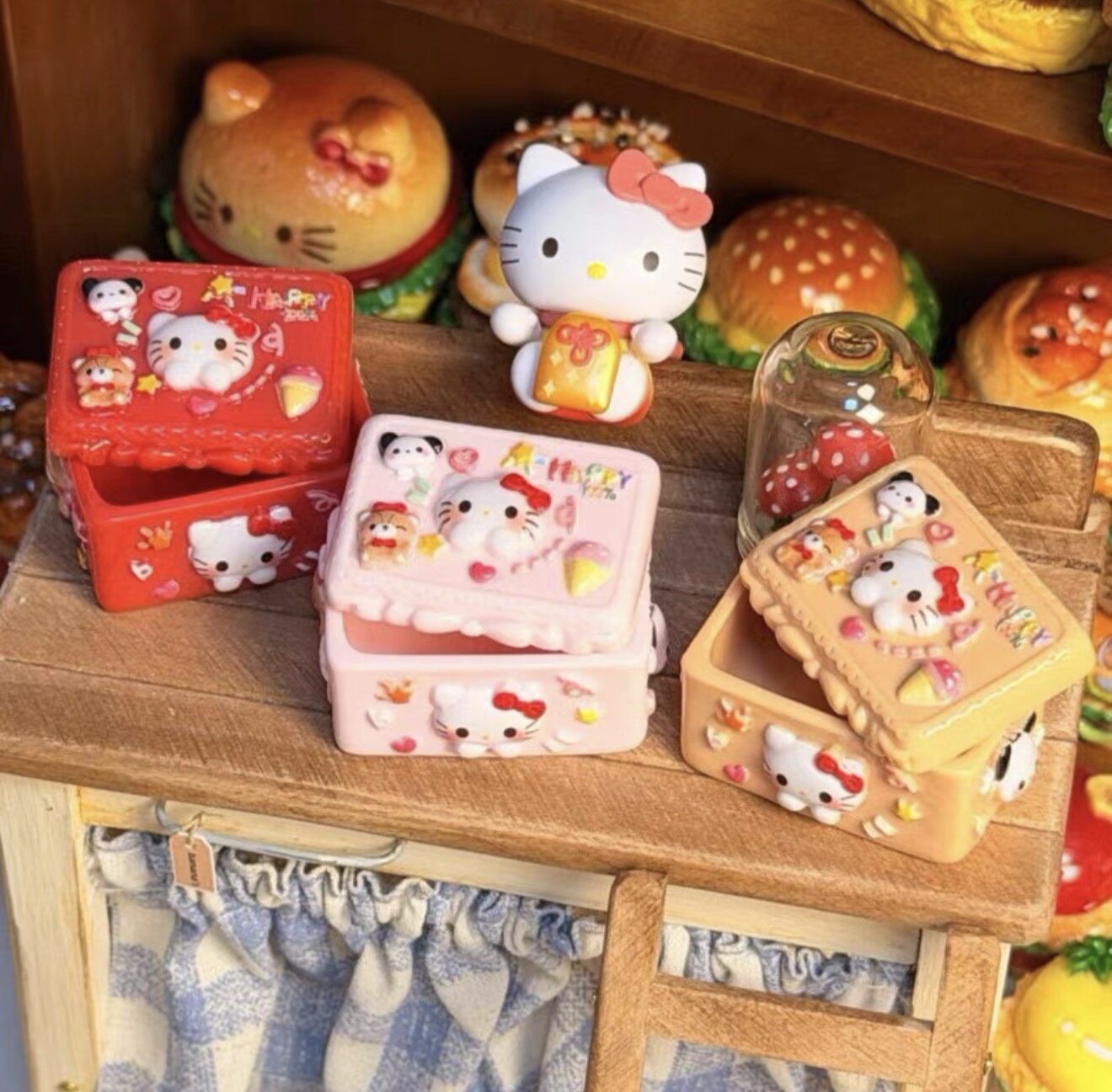 定制立体亏提盒子仿真食玩微缩树脂配件奶油胶材料摆件