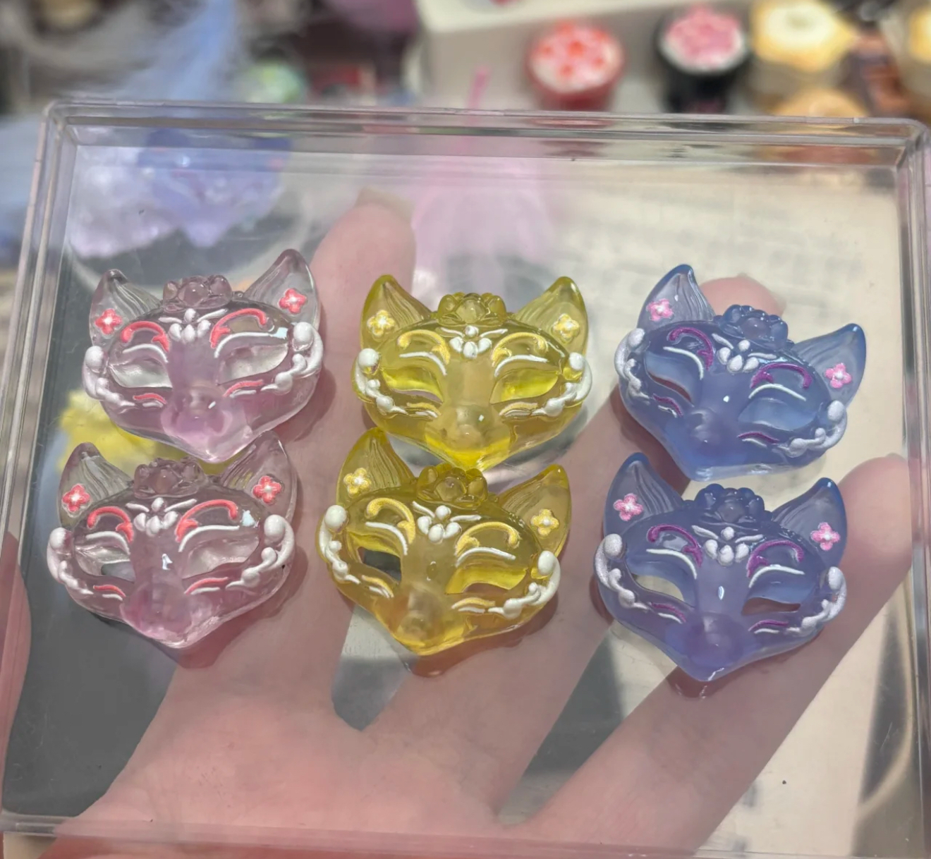 狐狸面具仿真食玩微缩树脂配件奶油胶材料摆件装饰手工场景