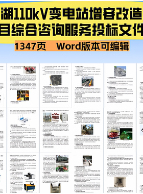 1347.南湖110kV变电站增容改造项目综合咨询服务投标文件