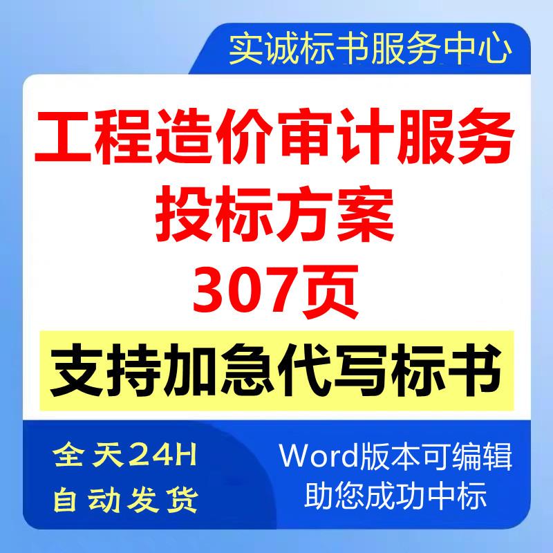 工程量造价投资项目财务决算控制审计管理技术投标书服务方案制作