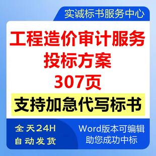 工程量造价投资项目财务决算控制审计管理技术投标书服务方案制作