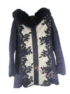 pink mary粉红玛琍/粉红玛丽 冬中长款狐狸毛领羽绒服PMADW7638