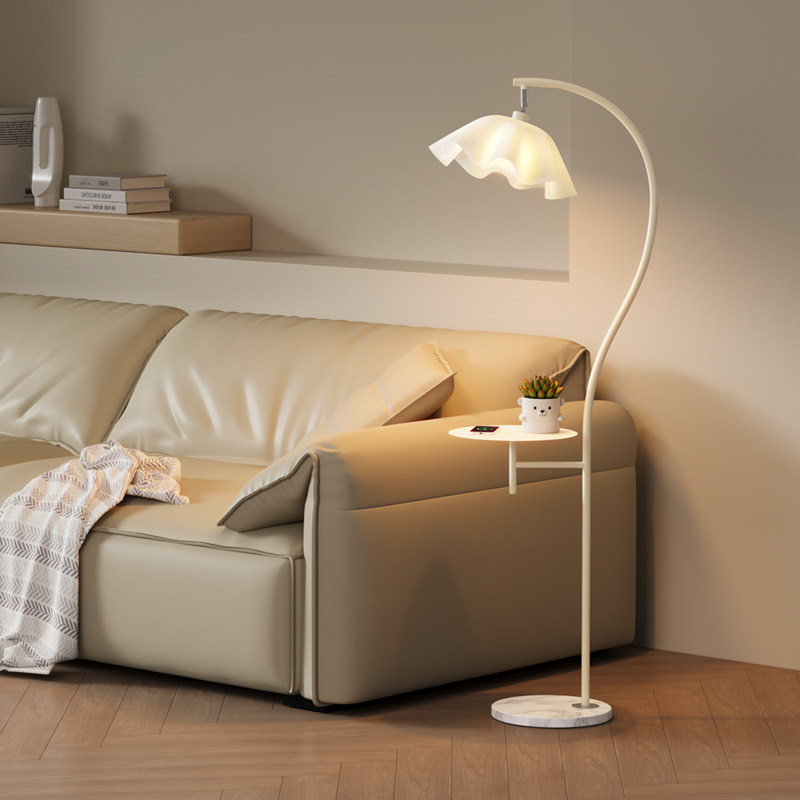 花瓣落地灯客厅沙发边几北欧轻奢奶油风卧室床头灯氛围感立式台灯,家装灯饰光源,装饰落地灯,淘宝优惠券,粉丝福利购,淘宝优惠卷