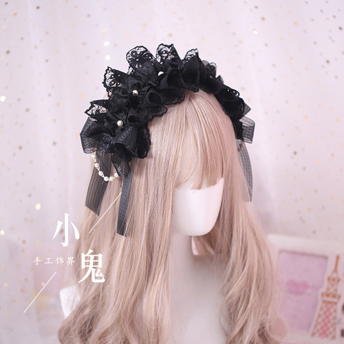 洛丽塔lolita原创手作蝴蝶结发饰