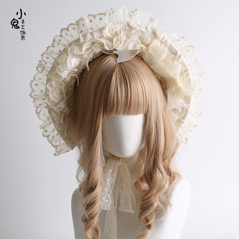 奶油蛋糕波奈特帽花嫁款洛丽塔