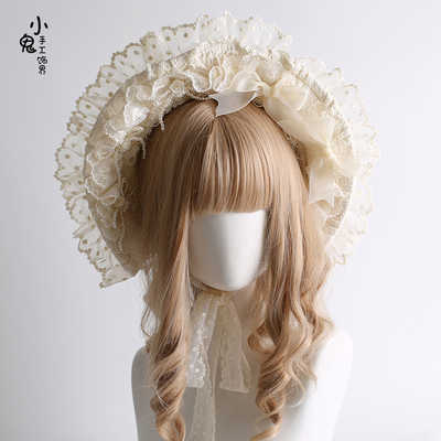 奶油蛋糕波奈特帽花嫁款洛丽塔