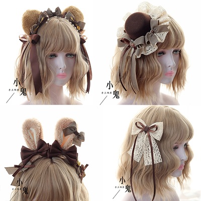taobao agent Japanese hair accessory, headband, Lolita style, with little bears