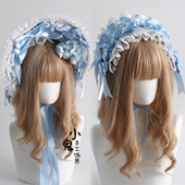 原创浅蓝昭和doll波奈特礼帽蕾丝发带bnt发箍玫瑰lolita发饰手袖