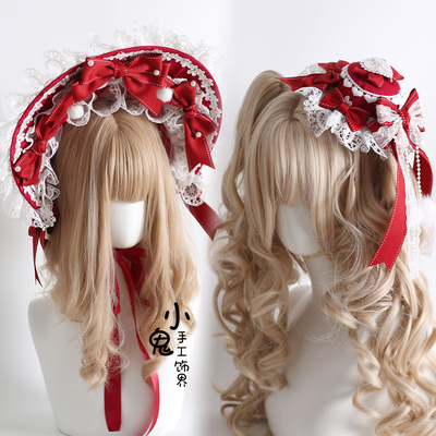 蕾丝发带洛丽塔小礼帽花丸发箍KC