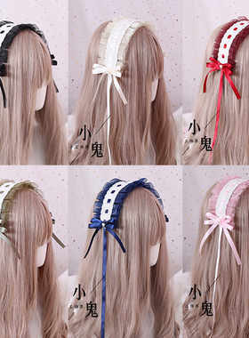 原创lolita发带日常蕾丝蝴蝶结KC头饰天使街道天使玫瑰园歌颂天使