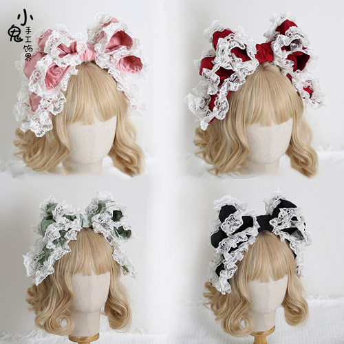 洛丽塔发箍缎面甜美大蝴蝶结