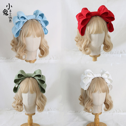 洛丽塔大款蝴蝶结发箍棉麻日系