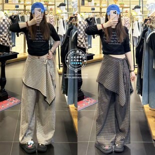 028JSA31 MOUSSY国内代购 子女 不规则系带阔腿休闲裤 1018 26春夏