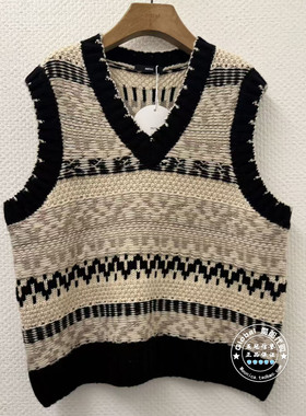 INITIAL国内代购 25冬女V领复古文艺针织背心25WTCFMCVV888不退换